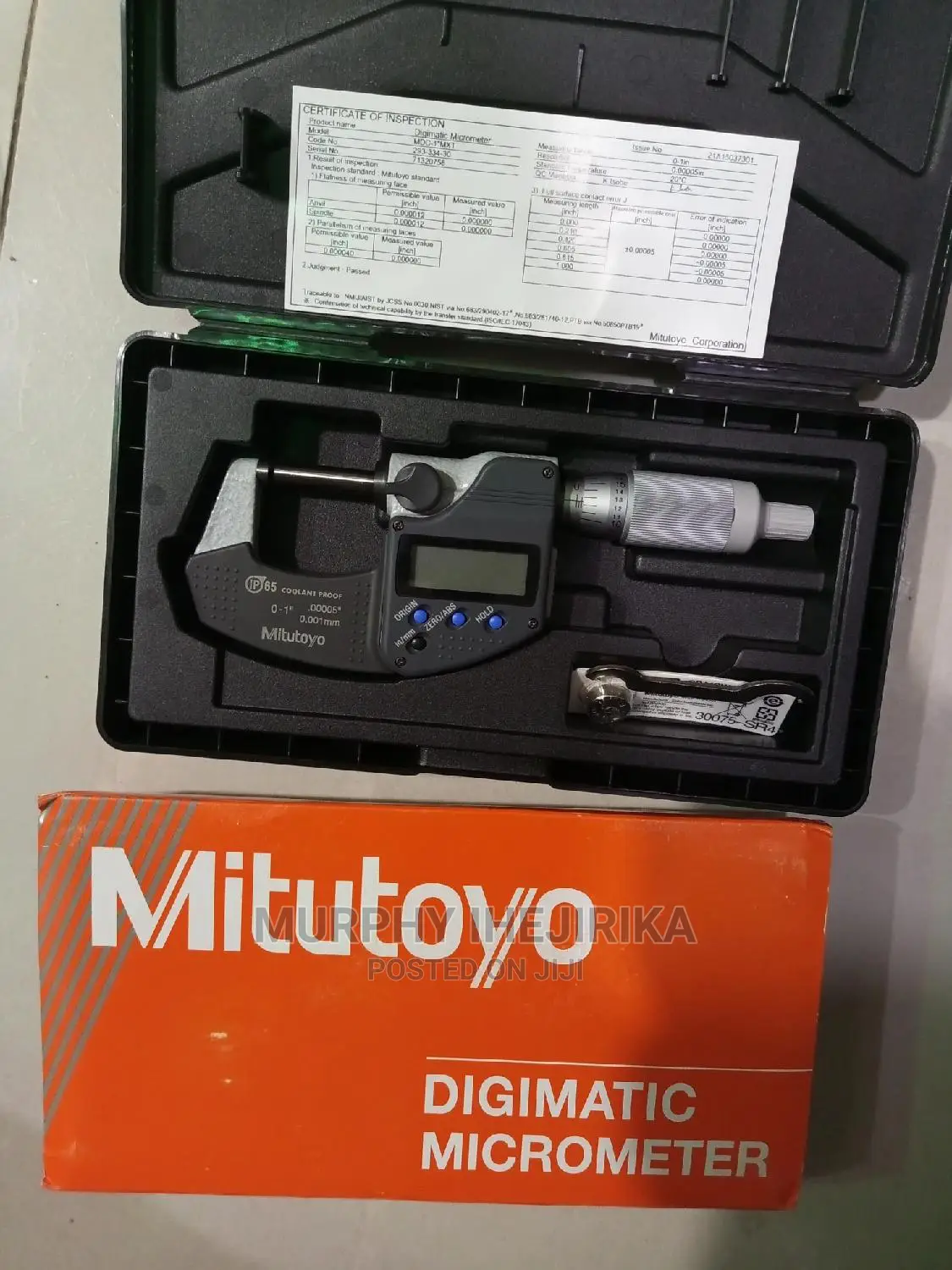 Mitutoyo Digimatic Micrometer, Range: 0-1"/0-25.4 Mm,Ip65