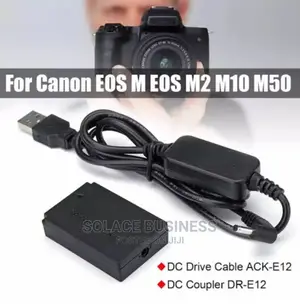 Canon M50, DC Coupler LP-E12, DR-E12, Dummy Battery Charger