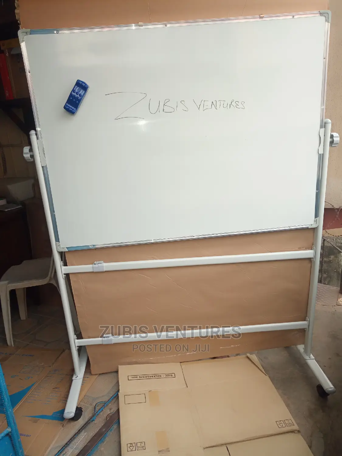 3x4 Double Sided, Magnetic White Board With Rollers