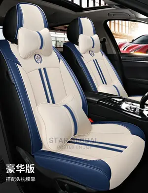 Genuine Beige Cream And Blue Car Seat Cover