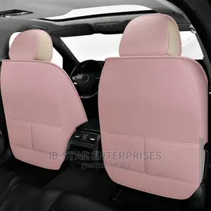 Cream Pink Tenderness Full Genuine Leather Car Seat Cover