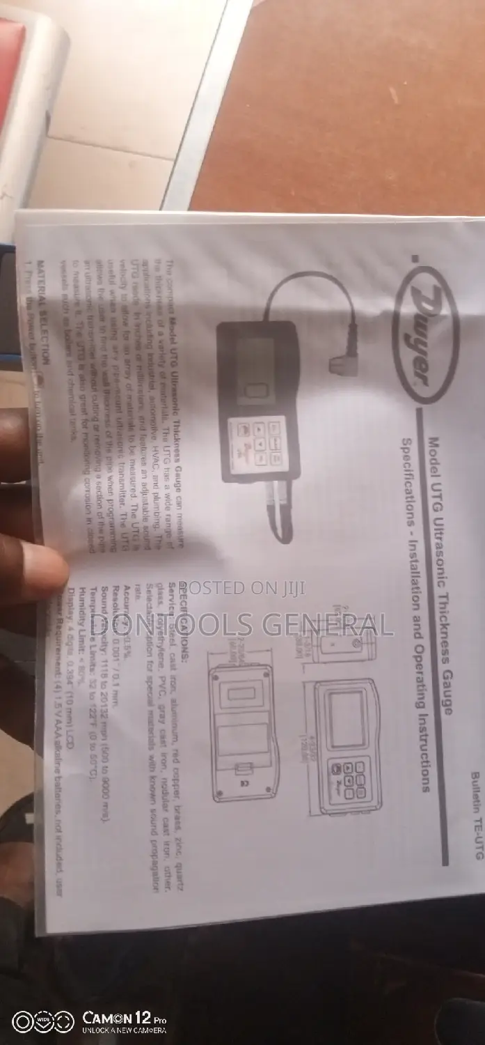 Dwyer Model UTG Ultrasonic Thickness Gauge