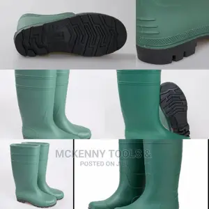 Pvc Green Color Working Safety Rainboots For Men Gumboots