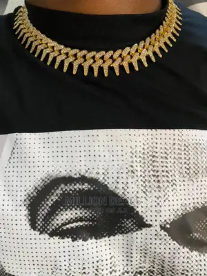 Iced Hip Hop Men's Tennis Choker Necklace Gold