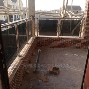 Dark Grey Glass Stainless Railings at Guzape District