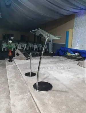 Unique Executive Single Pole Pulpit With Side Stool.
