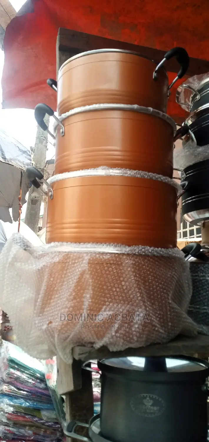 4 Sets Of Pots Brown