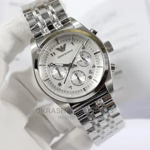 Emporio Armani Chronograph Silver Chain Watch