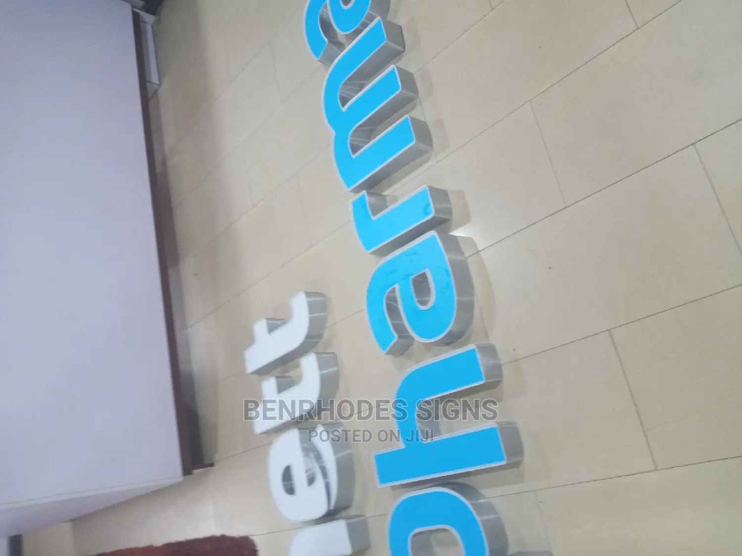 3D Brushed Silver LED Sign