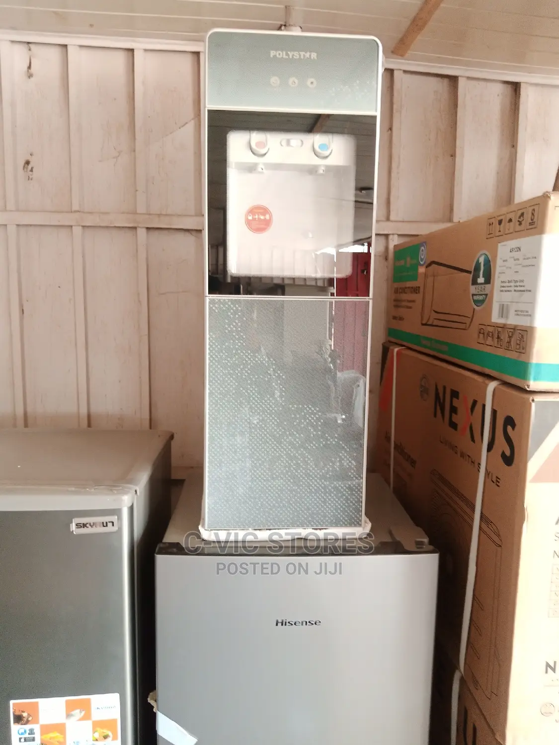 Polystar Water Dispenser With Hot/Cold and Fridge,.