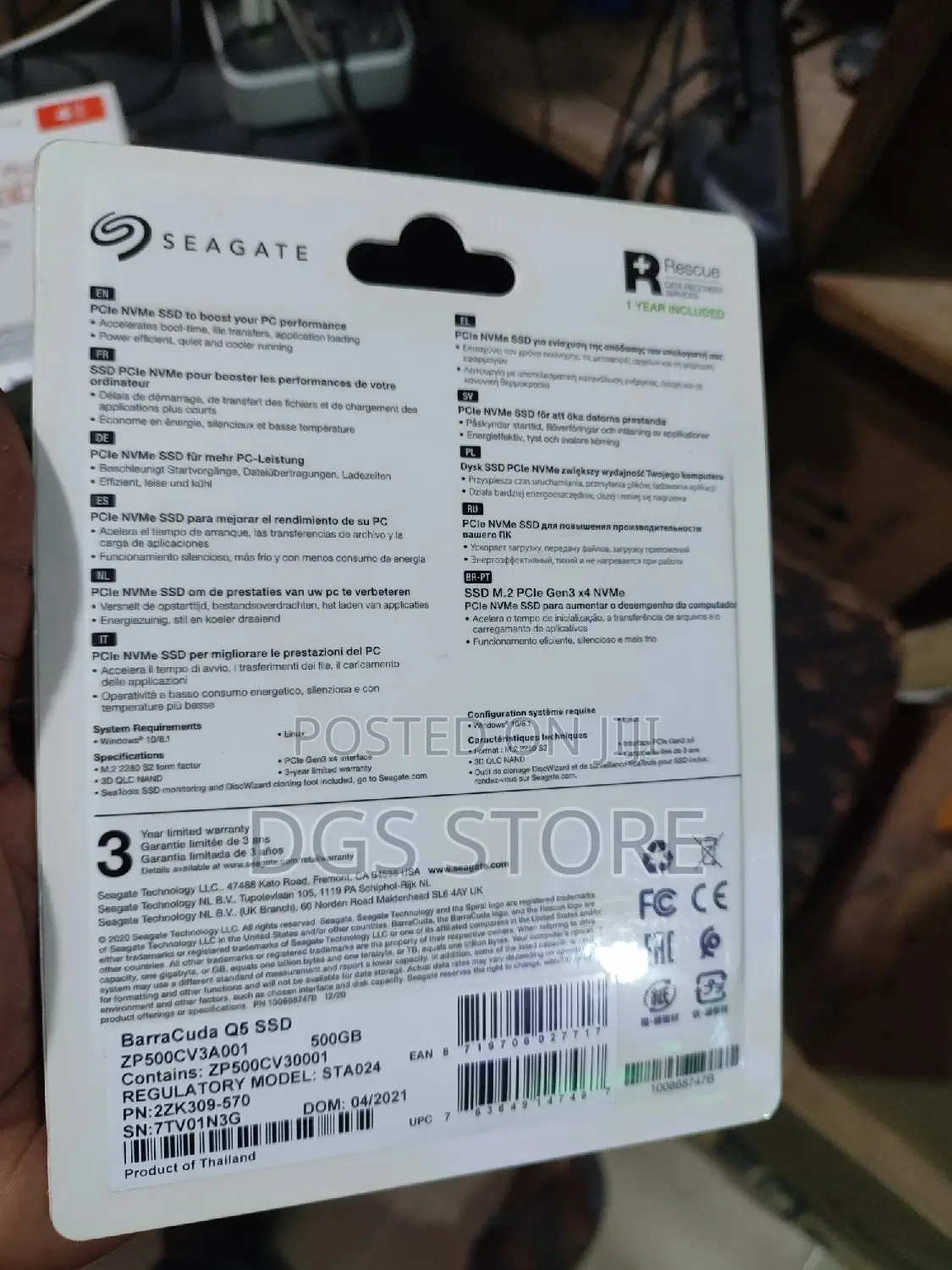Seagate Barracuda Q5 SSD Gen 3 M.2 Pcle Nvme
