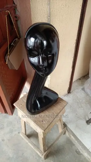 Glossy Black Long Neck Display Head Mannequin