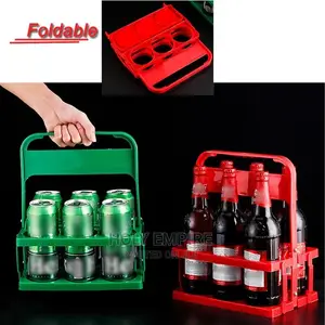 Foldable 6 Bottle Carrier Rack Drink Carrier Beverage