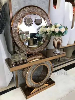 Diamond Gold Mirror Console Makeup Dressing Table Mirror
