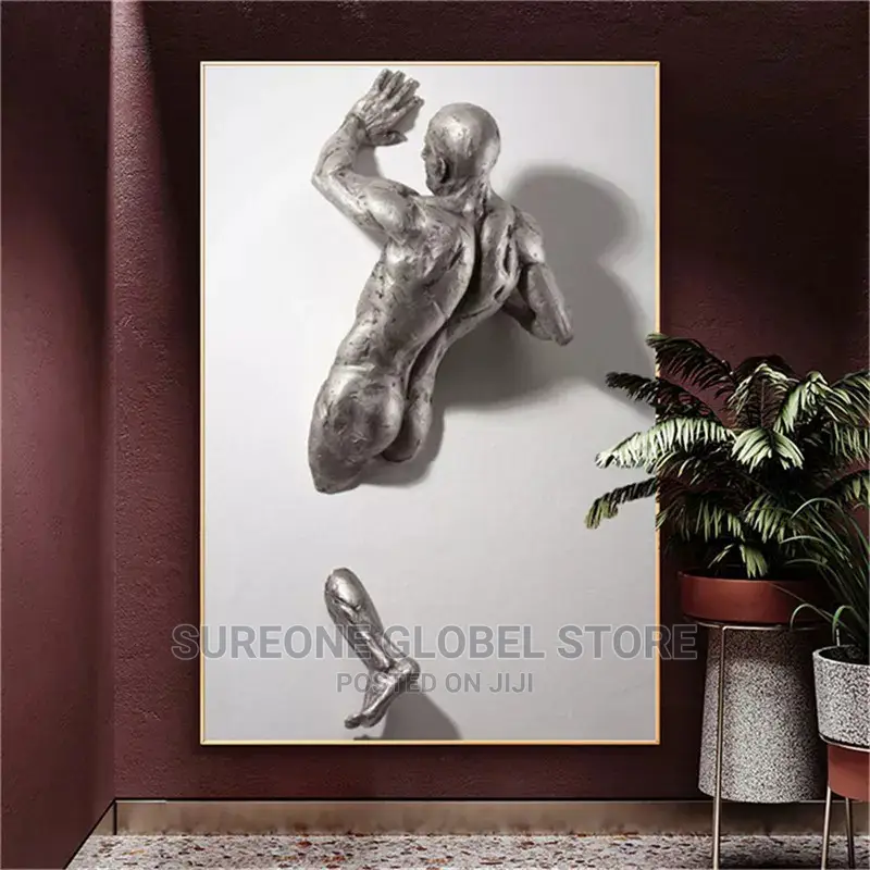 Metal Figure Statue Canvas Painting