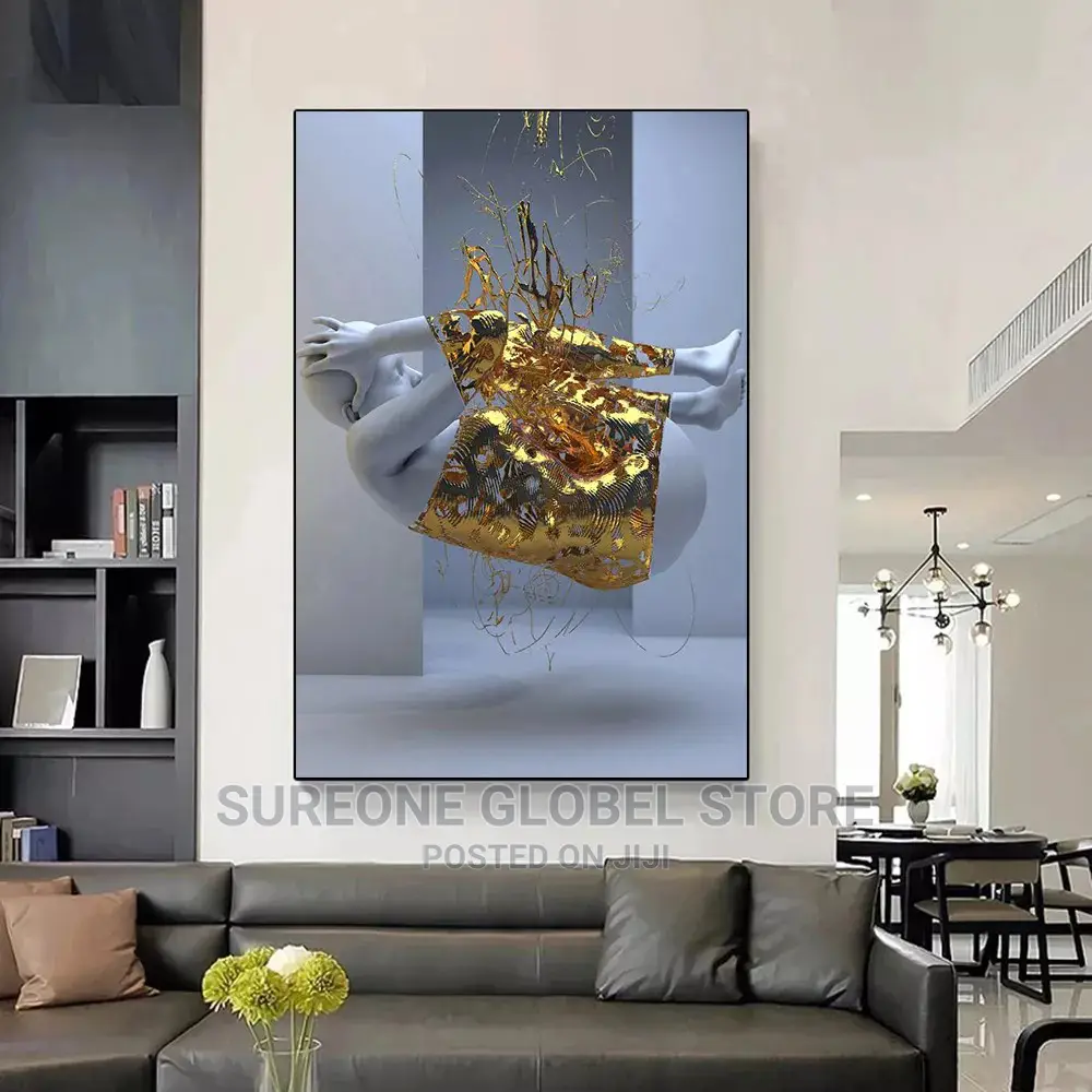 Metal Figure Statue Canvas Painting