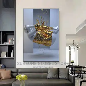 Metal Figure Statue Canvas Painting