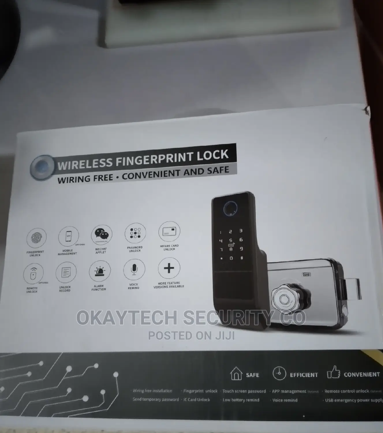 Wireless Fingerprint Double Side Access Lock