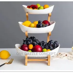 3-Tier Ceramic Oval Serving Bowl