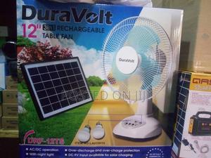 Duravolt 12" 3in1 A/C /Solar Rechargable Table Fan
