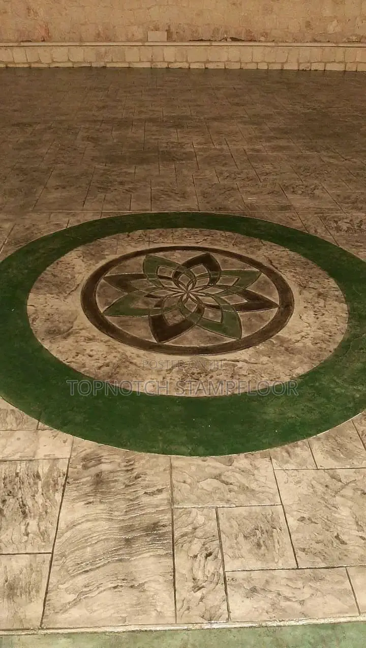 Concrete Stamp Floor Install With Polish