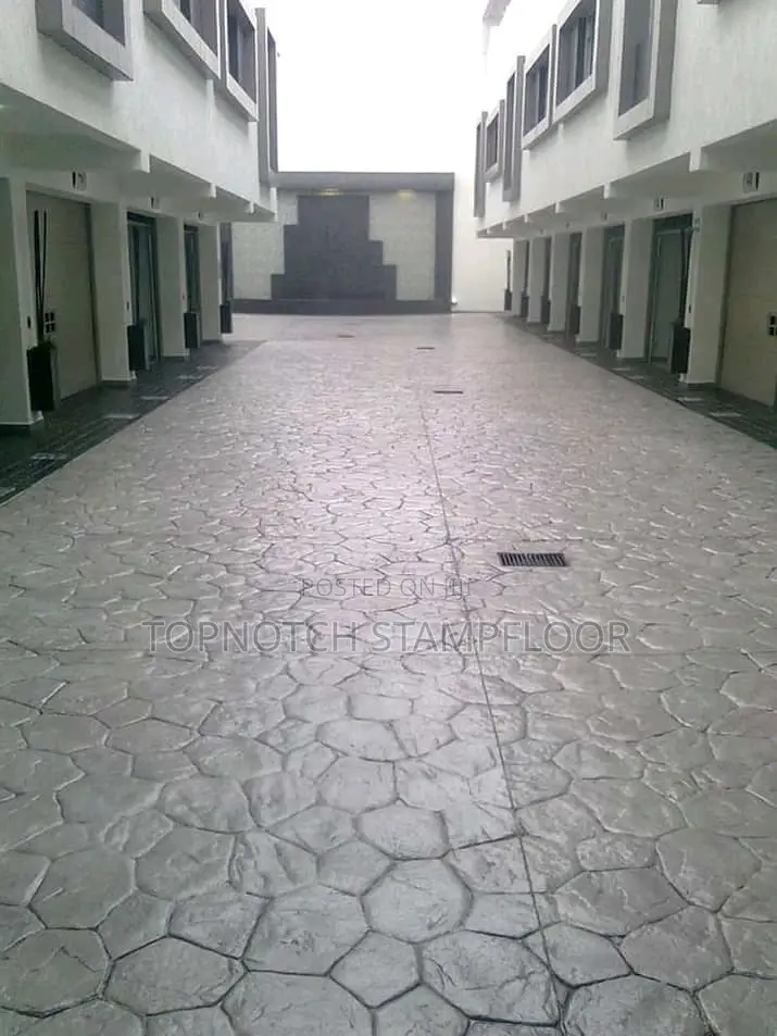 Concrete Stamp Floor Install With Polish