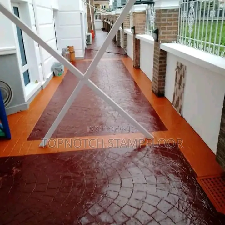 Concrete Stamp Floor Install With Polish