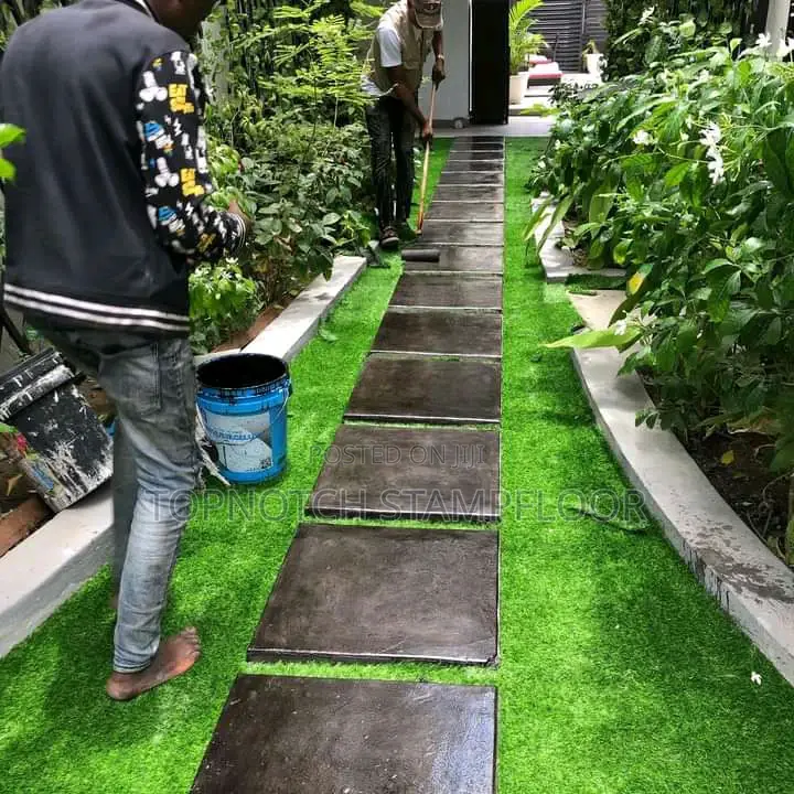 Concrete Stamp Floor Install With Polish
