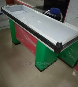 Supermarket Metal Cash Counter Table.