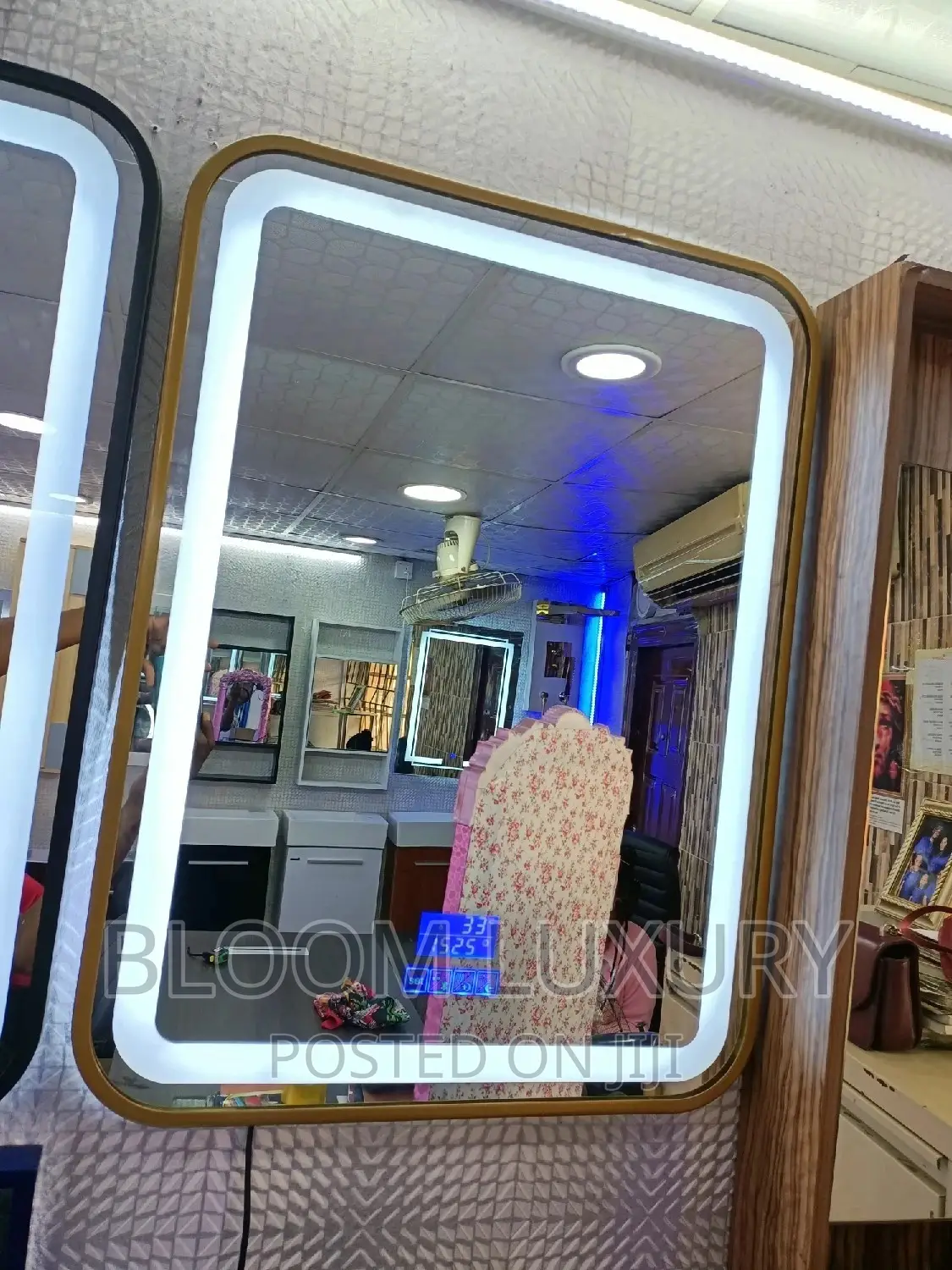 Gold Framed Bluetooth LED Mirror