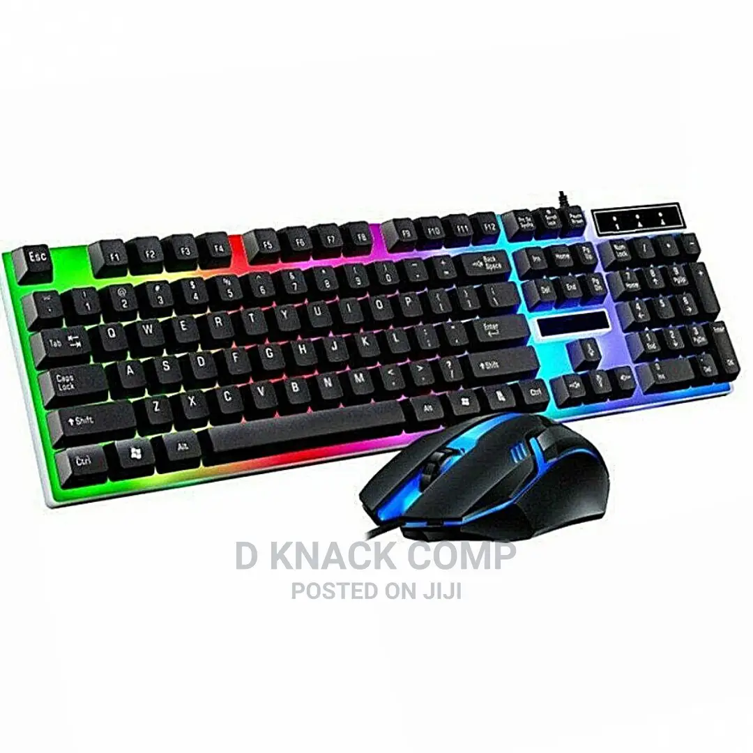 Wired Mechanical Keyboard Gaming Mouse Set, USB, With LED