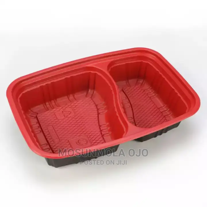 2 Compartment Disposable Food Container Wit Clear Lid~1000ml
