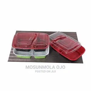 2 Compartment Disposable Food Container Wit Clear Lid~1000ml