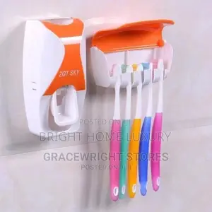 Toothpaste Dispenser and Toothbrush Holder