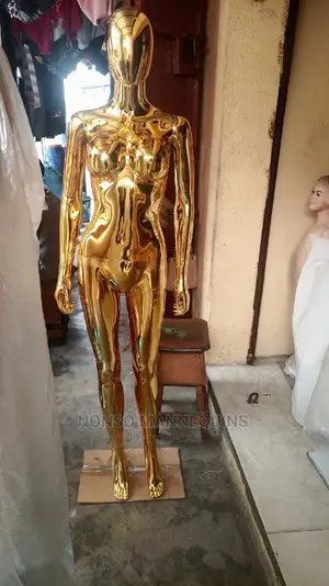 Size 8 Body Big Breast Gold Chrome Female Mannequins