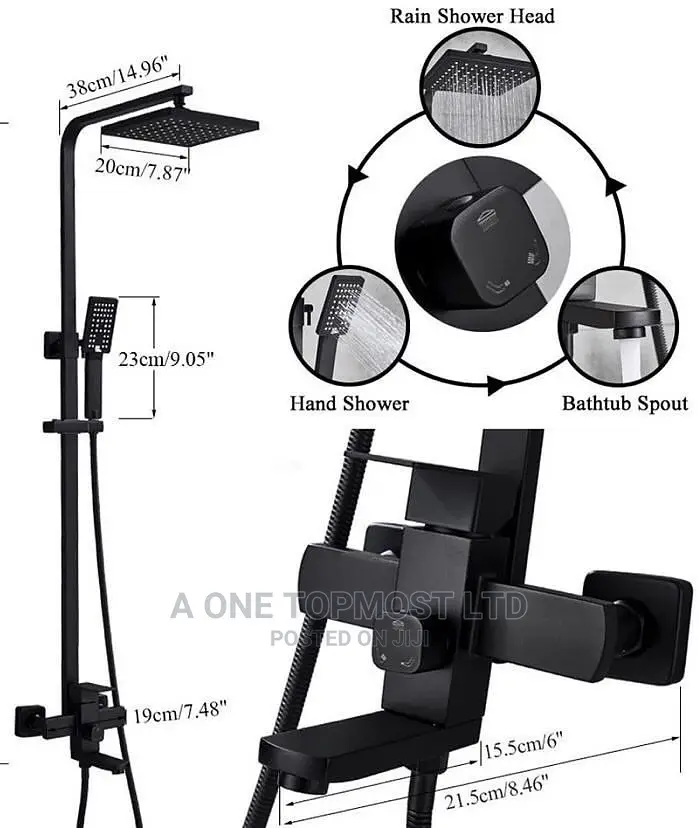 Black Design Standing Shower