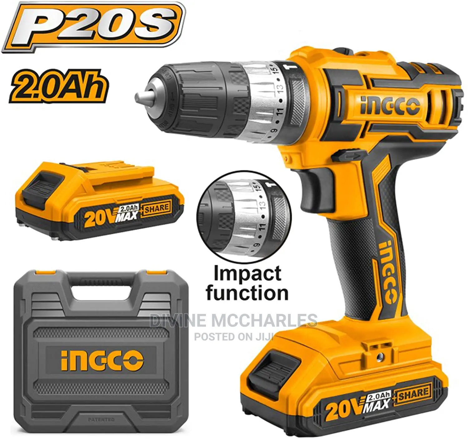 20v Littium Lon Impact Battery Drill Machine