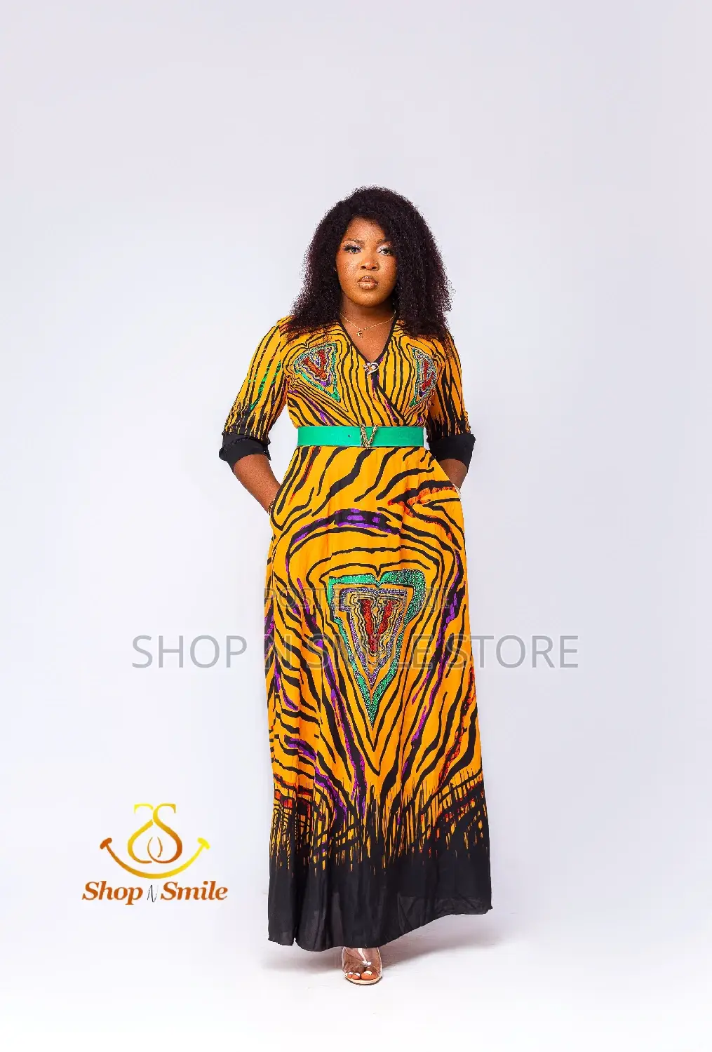 Ladies Partern V- Neck Turkey Dress