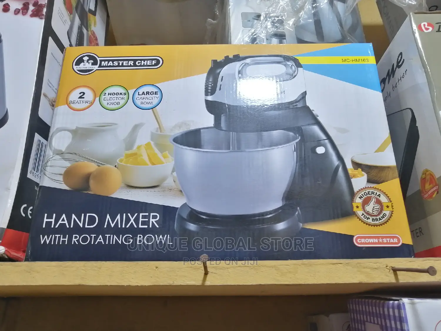 Master Chef Hand Mixer With Rotating Stainless Bowl 4 Litre