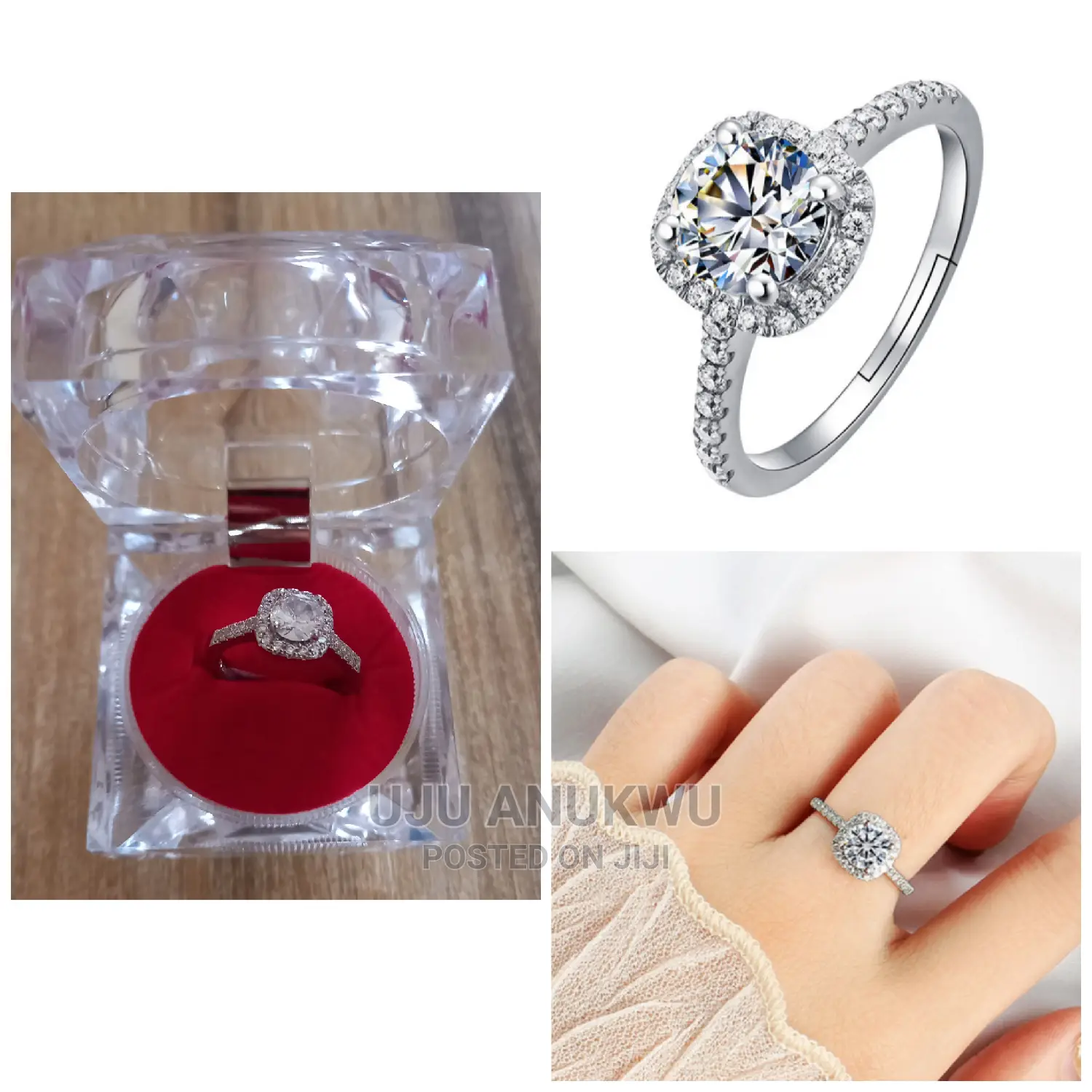Adjustable Cubic Zirconia Engagement Ring