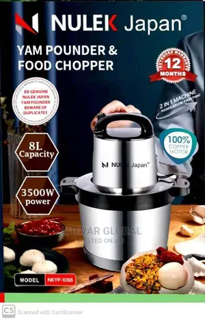 Nulek Japan Yam Pounder Multifunction Food Machine 8l- 3500w