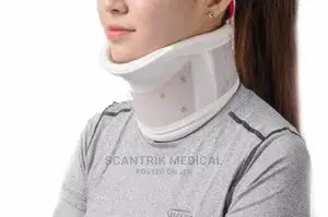 Cervical Collar Hard Adjustable Neck Support (L, White)
