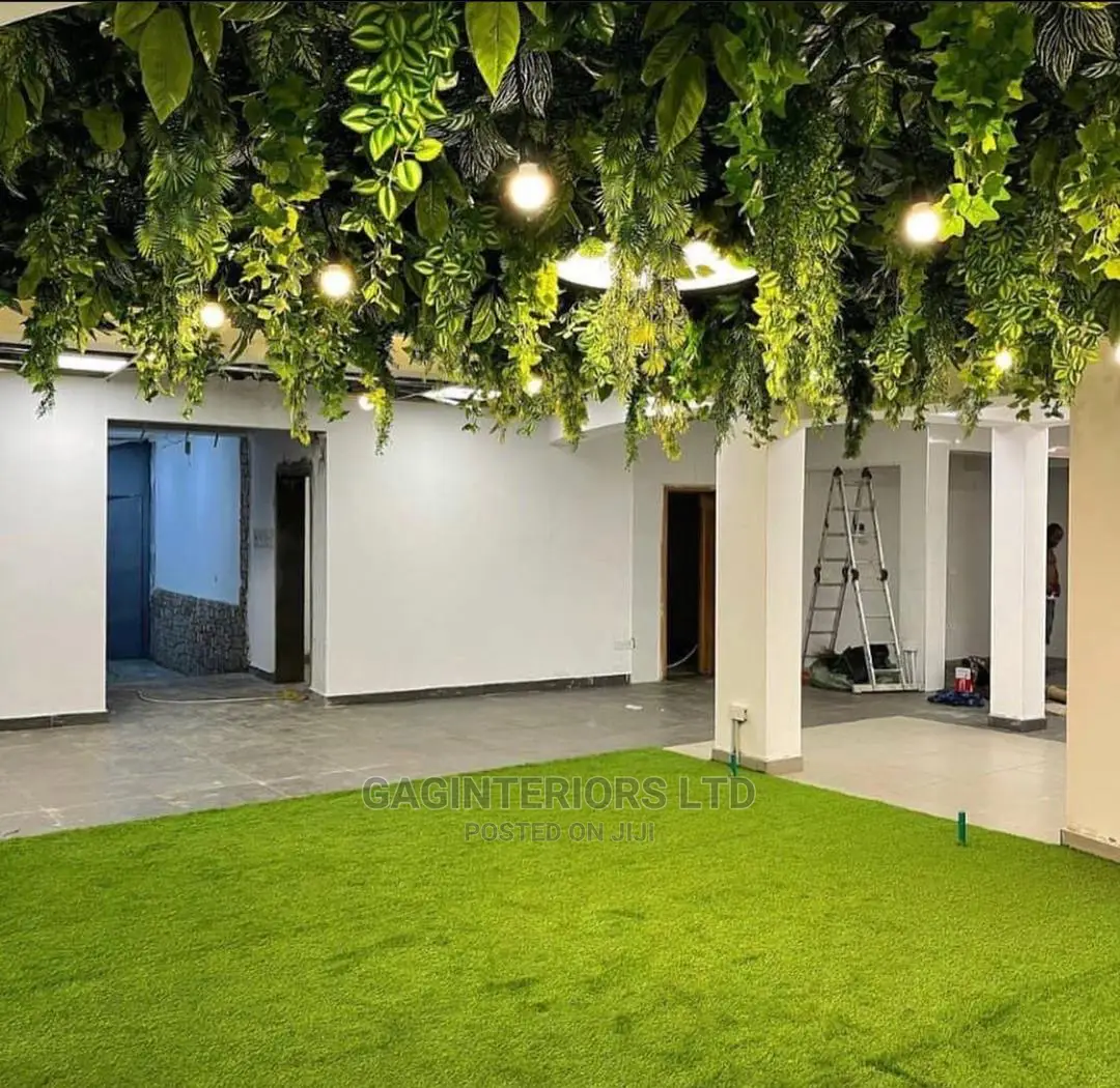 Artificial Grass and Yarn Flowers