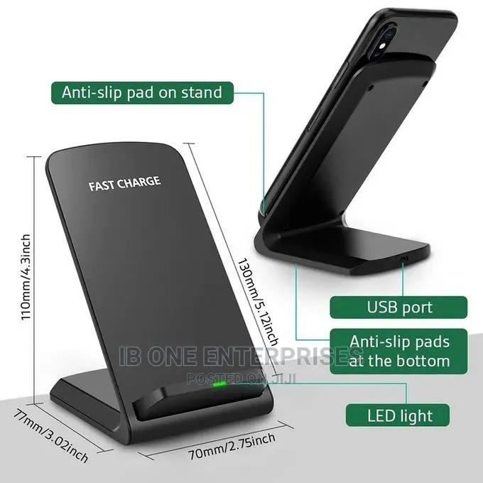 10W Qi Wireless LED USB Fast Charging Holder Stand