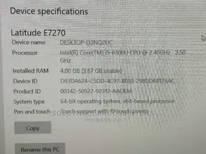 Laptop Dell Latitude 12 E7270 8GB Intel Core I5 SSD 256GB