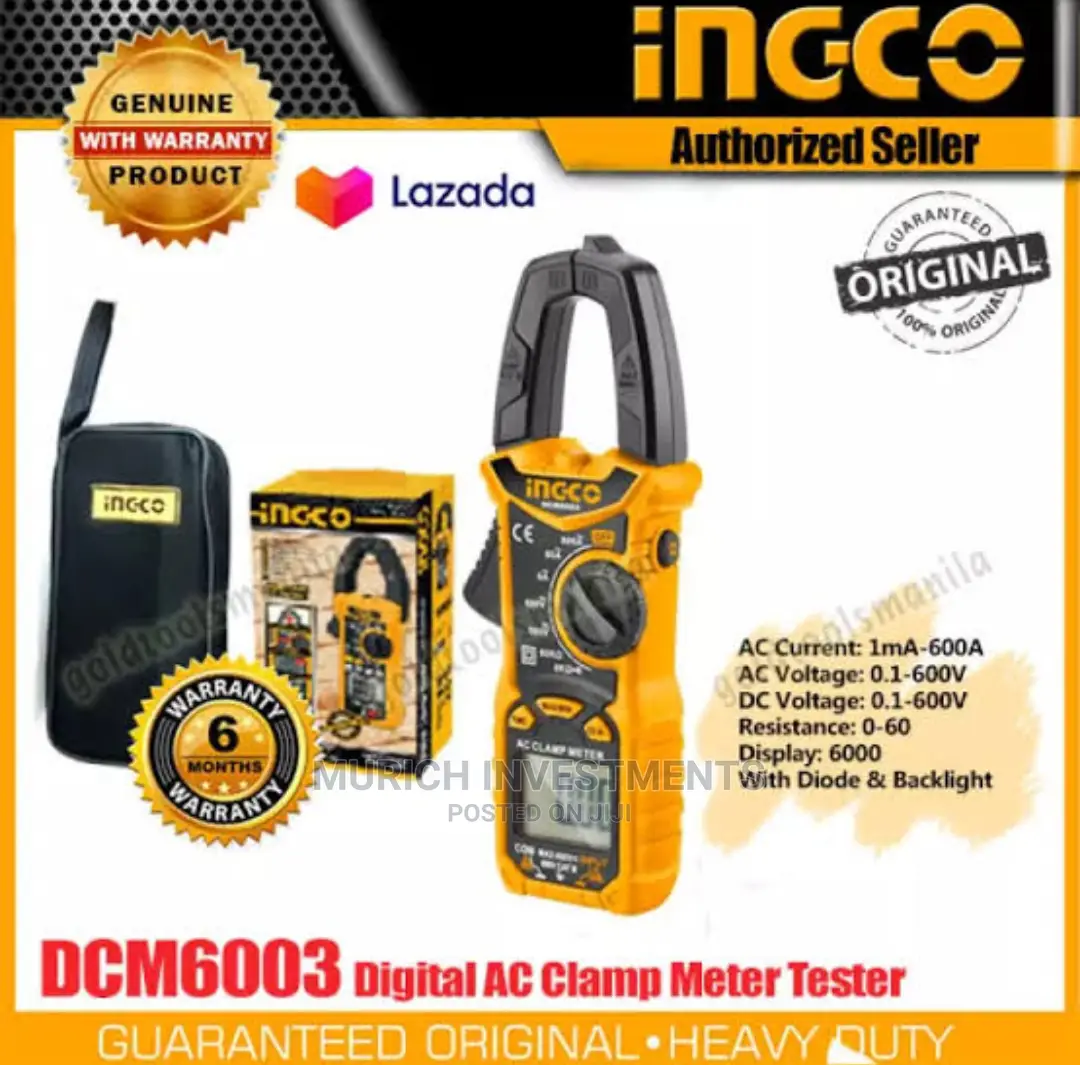 INGCO Digital AC/DC Clamp Meter 6000 Counts