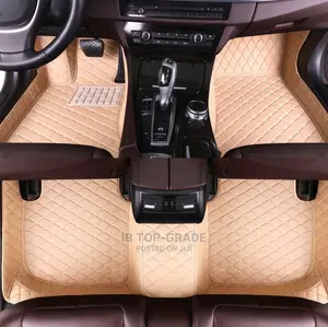 Cream Leather Seven Seaters Car Floor Mat With Free Delivery