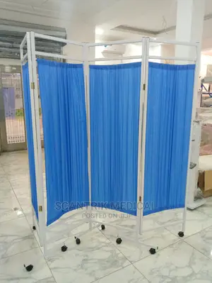 Adjustable Mobile Hospital Bedside Screen Stand 4 Fold