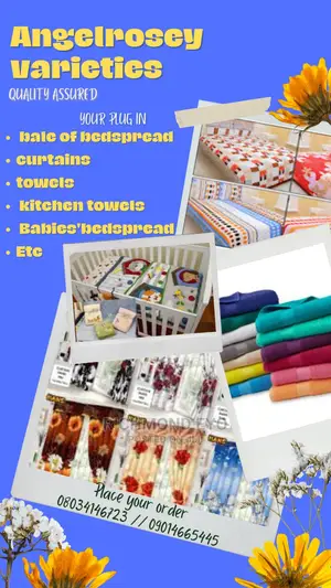 Bedsheets and Kitchen Aprons. Towels, Window Blinds, Etc.