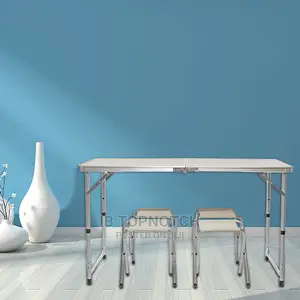 1.2m Portable Aluminum Alloy Folding Table With 4 Chairs